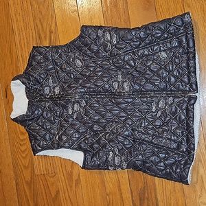 Cowgirl Up Rare Quilted Vest Brown Sherpa Lined M